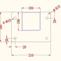 Standard range base plate size for 100mm post