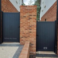 Anthracite grey aluminium pedestrian  gates