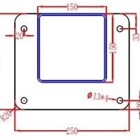 Standard range base plate size for 150mm post