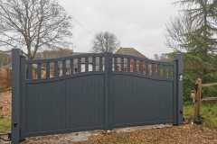 Esher aluminium gates Anthracite grey with posts
