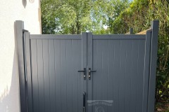 Readymade Residential Aluminium Gates. 2 Singles being used as a pair.